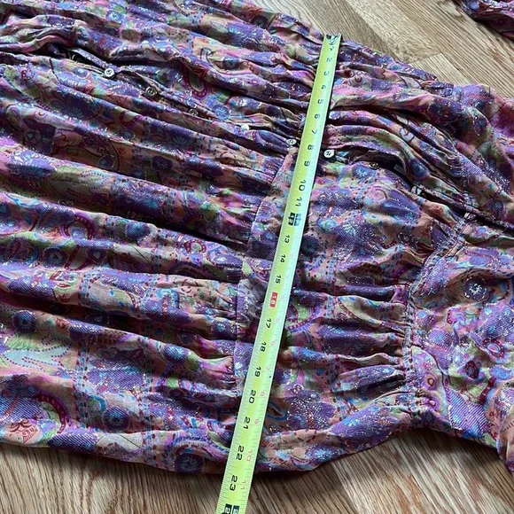 NWT Free People Paisley Chiffon Maxi Dress Silk Blend Small - Picture 6 of 15